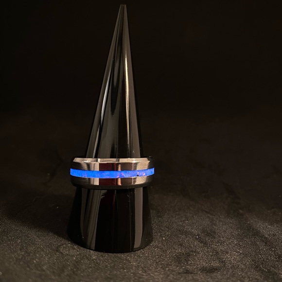 Tungsten and opal glow ring- handmade - Picture 1 of 3